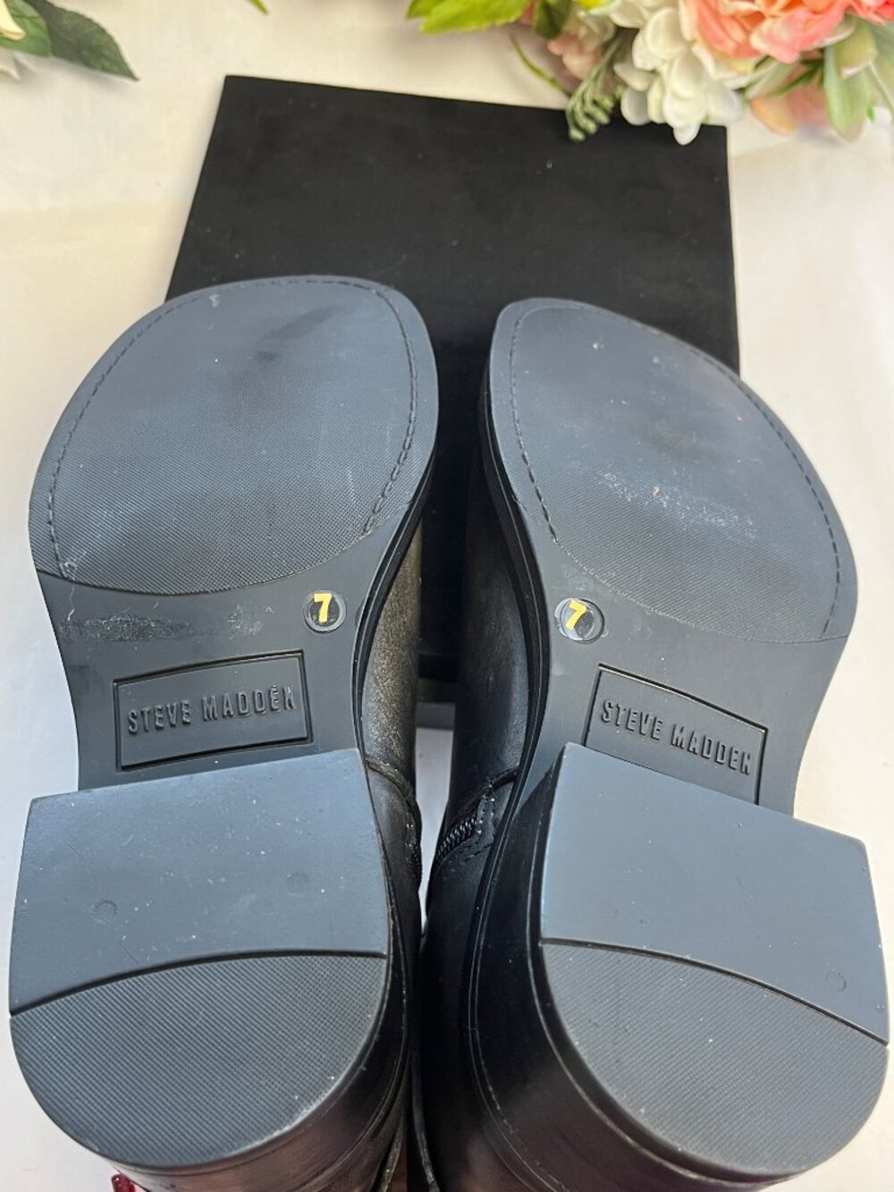 Steve Madden Brixton Harness Moto Boots Black Leather Upper Size 7 - Picture 5 of 15
